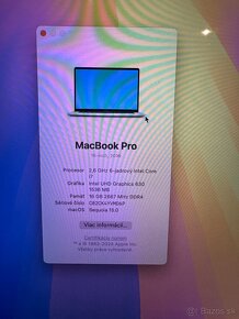 Macbook Pro 16” 2019 2,6GHz i7 TOUCHBAR 512GB - 8