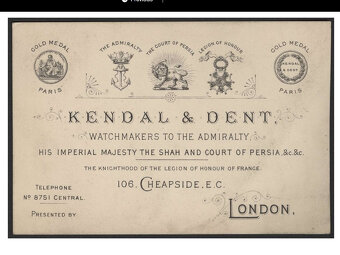 KENDAL & DENT /MAKERS TO THE ADMIRALTY Ag sterling - 8