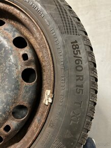 Zimné gumy 185/60 R15 + plechače škoda fabia - 8