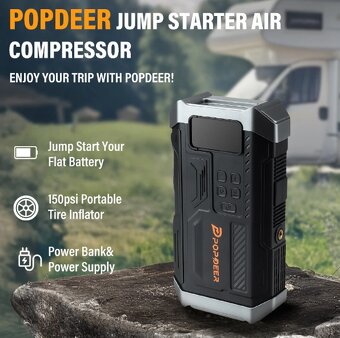 jump starter + kompresor 5000 A Popdeer PD-JA3 - 8