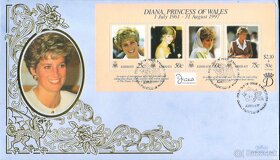 Poštové známky, filatelia: Anglicko, Lady Diana, FDC obálky - 8