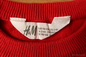 Vianočný sveter H&M 98/104 - TOP STAV AKO NOVÝ - 8