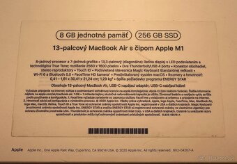 MacBook Air 13" M1 8GB RAM 256GB SSD - Strieborný - 8