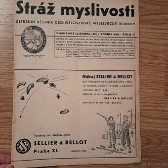 Staré časopisy Stráž myslivosti 1939 - 8