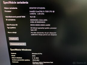 Predám herný PC - i5 7500, RX 580 8GB, 16GB DDR4, SSD, HDD - 8