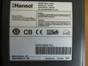 LCD monitor Hansol H750 B17DF 17" palcový - 8