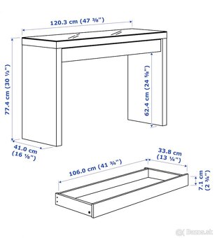 Toaletný stolík Malm Ikea - 8