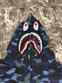 Bape Shark Hoodie Mikina Modrá - 8