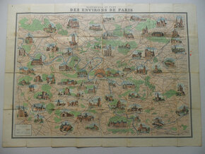 Starožitná mapa Paríža (a okolia) - 20.- až 30.- roky - 8