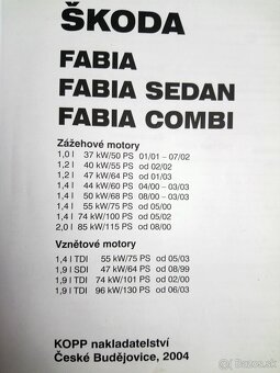 Kniha Škoda Fabia I - prevádzka, údržba, opravy - 8