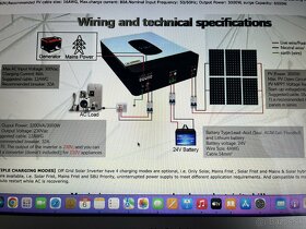 hybridný, offgrid čistý sinusovy menič  3kw 24V - 8