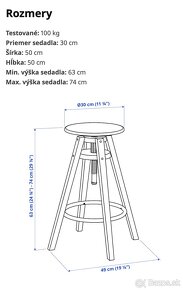 Barove stolicky IKEA DALFRED, čierne ako nove - 8