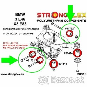 BMW e46 - sada polyuretánových silentblokov - 8