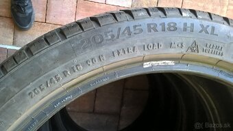 4 ks ZIMA 205/45 R18 90H M+S XL CONTINENTAL cca 6mm rok 2020 - 8