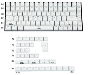 Predam PBT keycapy priesvitne OEM profil, ISO rozlozenie - 8