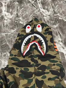 Bape Shark Hoodie Mikina Zelená - 8