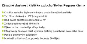 Čistička vzduchu Stylies Pegasus čierna v 100% stave. - 8