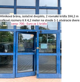 Hliníková presklenená brána 3 X 4,2 m 2 kusy - 8