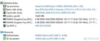 Herný počítač Ryzen 5 / 16GB / rtx 3060ti 8GB - 8