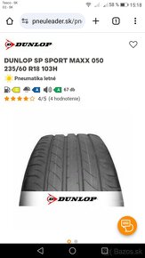 Predam letne pneu DUNLOP SPORT MAX - 8