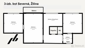 Predaj 3 izbový byt s balkónom - Žilina-Hliny,Severná (67m2 - 8