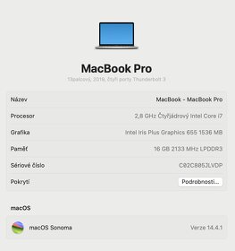 Macbook PRO 13, 16GB, 500GB, I7 čtyřjádro - 8