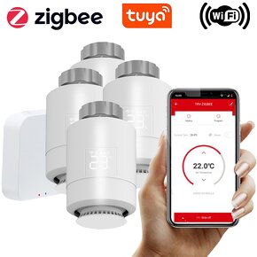 4x WiFi termostatická hlavica + WiFi zigbee brána - 8