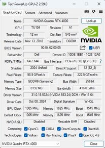 DELL nVidia Quadro RTX 4000 8GB - 9