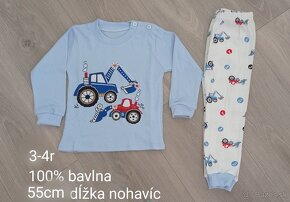 Bavlnené pyžamo motív traktor bager ...3-4r - 9