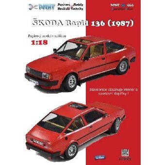 Papierový model - ŠKODA Rapid 136 (1987) červená - 9