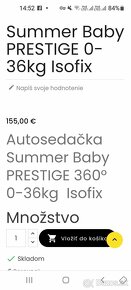 Predam autosedacku summer baby prestige otocna 360:" - 9