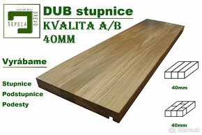 Dubová stupnica priebežná - 1000x300x25mm - 25€/ks - 9