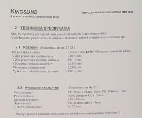 Hydraulický lis - KINGSLAND MULTI 80 - 9