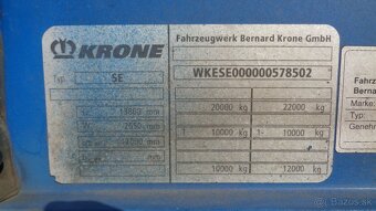 Prodám KRONE SE PROFI LINER - 1 osý - 9