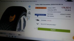 zimné 225/50 r18 XL Falken Eurowinter  kúpa 2023 - 8 mm - 9