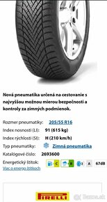 Predám zimné pneumatiky Pirelli na diskoch s puklicami VW - 9