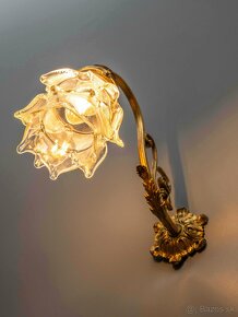 Nástěnná lampa / aplika ze zlaceného bronzu - 9