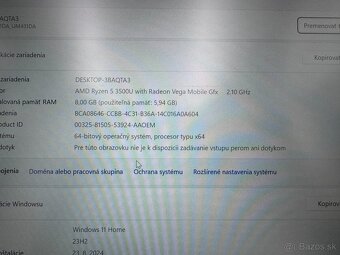 Notebook 14"ASUS.AMD Ryzen 5 3500U 4x2,10GHz.8g ram.256gSSD - 9