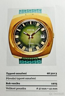 Československé mechanické vintage retro hodinky PRIM Hulk - 9