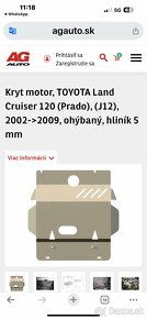 Spodný kryt  motora  komplet Toyota Land cruiser 120  Prado - 9