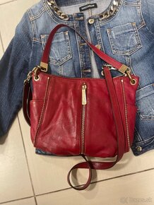 Kožená kabelka Michael Kors Red - 9