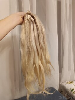 Clip in vlasy ľudské blond 48 cm - 9