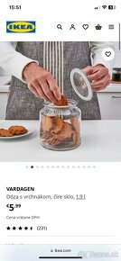 Sklenena nadoba s vrchnakom ikea Vardagen 1.9L - 9