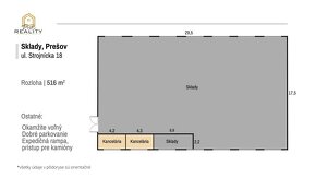 PRENÁJOM - Sklad. / Obch. priestor 516 m² - Strojnícka PO - 9