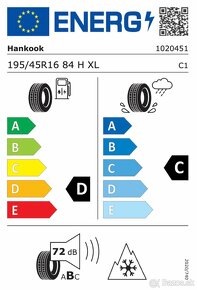 Predám zimné gumy 195/45 R16 Fiat 500 - 9