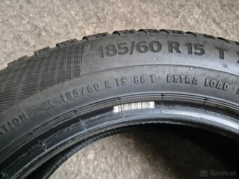 185/60 r15 zimné 4 ks CONTINENTAL dezén 8,3 - 7,2 mm - 9