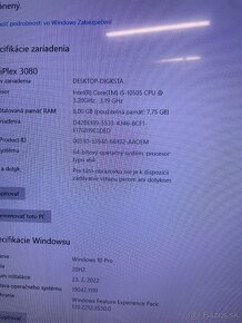 POČÍTAČ DELL OPTIPLEX 3080 INTEL Core i5 - 10505 CPU - 9