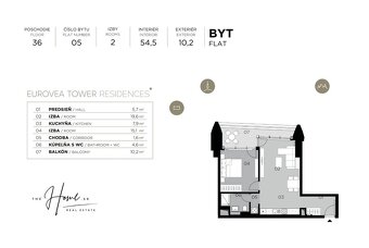 THE HOME︱EUROVEA TOWER - kompletne zariadený 2i ateliér, 36. - 9