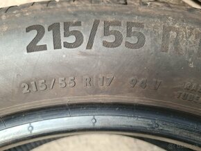 215/55r17 letné 4 ks CONTINENTAL dezén 6,3-6mm DOT2021 - 9