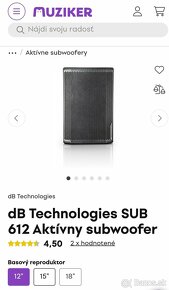 Db technologies sub 612 aktivny reproduktor,lwx 10 aktivny s - 9